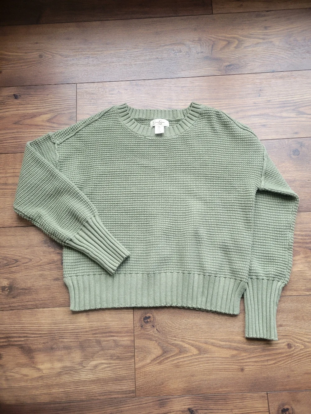 Jessica Simpson Sage Green Ribbed Sweater Med